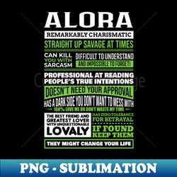 Alora - PNG Transparent Digital Download File for Sublimation - Unlock Vibrant Sublimation Designs