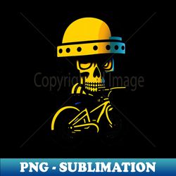Badass Cartoon BMX Hipster Skeleton From The Biker Cycling Skull Gang - Exclusive PNG Sublimation Download - Create with Confidence
