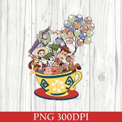Disney Toy Story Teacup PNG, Disney Characters Mickey Balloon Digital Download, Disney Family Matching PNG, Disney Trip