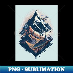 high mountains landscapes illustration - aesthetic sublimation digital file - boost your success with this inspirational png download