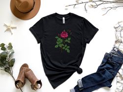 Rose Shirt, June Shirt, Gardening Shirt, Botanical Shirt, Flower Shirt, June Birth Shirt, Floral Shirt, June Flower Shir