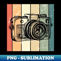 Vintage Colors Retro Photographer Camera - Unique Sublimation PNG Download - Bring Your Designs to Life