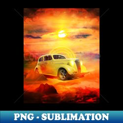 Yellow Car - Vintage Sublimation PNG Download - Revolutionize Your Designs