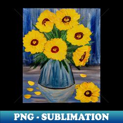 Sunflowers in tall vase - High-Quality PNG Sublimation Download - Spice Up Your Sublimation Projects