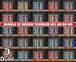 Bundle 32 Design Tumbler NFL Ho Ho Ho, Christmas Ho Ho Ho Tumbler Wrap, NFL Merry Christmas Png, NFL, NFL Football Png 6