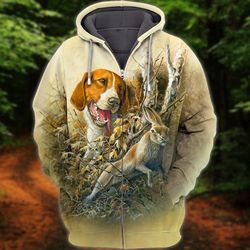 Beagle Hunting Rabit 3D Hoodie Pullover Long Sleeve Hooded Sweatshirt All Over Print Plus Size S-5Xl