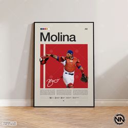 Yadier Molina Poster, St Louis Cardinals, Baseball Prints, Sports Poster, Baseball Player Gift, Baseball Wall Art, Sport