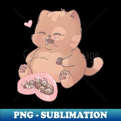 chocolate candy box cat - vintage sublimation png download - capture imagination with every detail