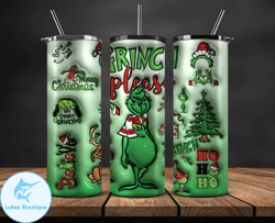 Christmas 20oz Tumbler Wrap PNG, Christmas 3D Inflated Puffy Tumbler Wrap Png, Grinchmas 20oz Png 311