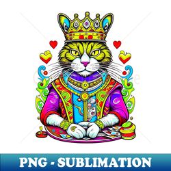 Cat King of Hearts - Instant Sublimation Digital Download - Vibrant and Eye-Catching Typography