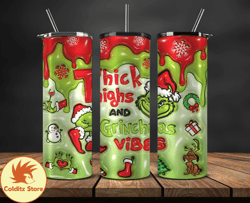 Grinchmas Christmas 3D Inflated Puffy Tumbler Wrap Png, Christmas 3D Tumbler Wrap, Grinchmas Tumbler PNG 38