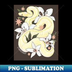 Ball Python with Lilies and Isopods - Aesthetic Sublimation Digital File - Revolutionize Your Designs