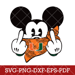 Miami Hurricanes_mickey NCAA 1SVG Cricut, Mickey NCAA Team SVG DXF EPS PNG Files