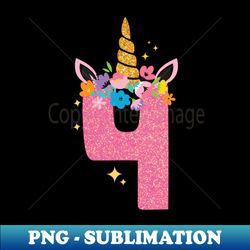 Kids Number 4 Year Old Unicorn 4th Birthday Girls - Sublimation-Ready PNG File - Add a Festive Touch to Every Day