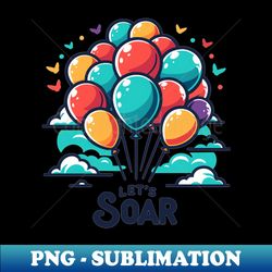Bunte Ballons im Himmel - Sublimation-Ready PNG File - Perfect for Sublimation Art