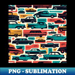 vintage retro cars pattern - professional sublimation digital download - enhance your apparel with stunning detail