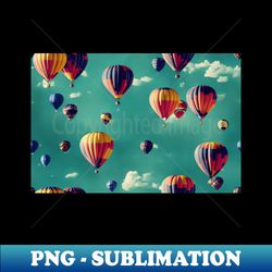flying hot air balloons - sublimation-ready png file - spice up your sublimation projects