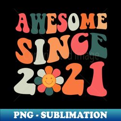 Awesome Since 2023 Groovy 2 Year Old 2nd Birthday Gifts - Premium PNG Sublimation File - Vibrant and Eye-Catching Typography