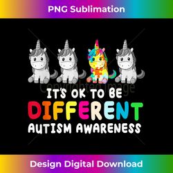 It's Ok To Be Different Unicorn Puzzle Autism Awareness - Urban Sublimation PNG Design - Enhance Your Art with a Dash of Spice