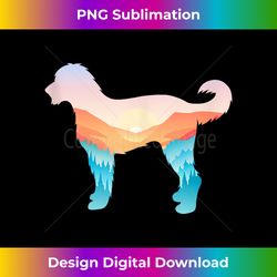 Labradoodle Nature Hiking Dog Sunrise Adventure Tank Top - Luxe Sublimation PNG Download - Lively and Captivating Visuals