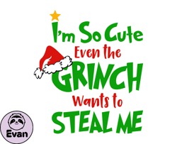 Grinch Christmas SVG, christmas svg, grinch svg, grinchy green svg, funny grinch svg, cute grinch svg, santa hat svg 208