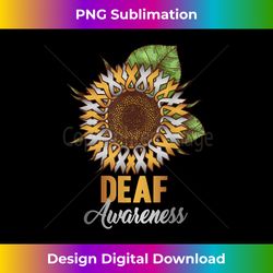 Deaf Awareness - Sunflower Gold and Silver Ribbon - Urban Sublimation PNG Design - Infuse Everyday with a Celebratory Spirit