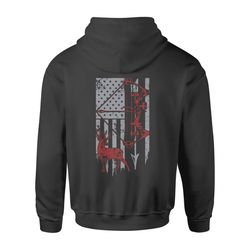 Hunting Shirt with American Flag, Bow Hunting shirt for Men and Women NQS122 &8211 Standard Hoodie