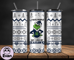 Seattle Seahawks Christmas Tumbler Png, NFL Merry Christmas Png, NFL, NFL Football Png 124