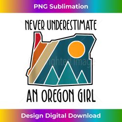 Minimalistic Never underestimate an Oregon Girl Tank Top - Eco-Friendly Sublimation PNG Download - Immerse in Creativity with Every Design