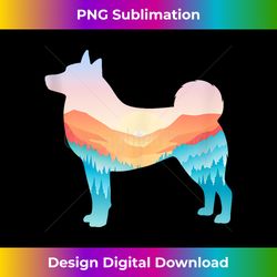 Norwegian Buhund Nature Hiking Dog Sunrise Adventure Tank Top - Urban Sublimation PNG Design - Chic, Bold, and Uncompromising