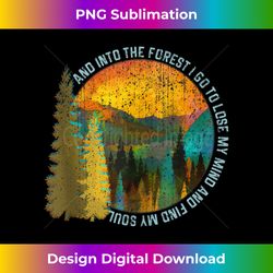 Into The Forest I Go Hiking Nature Lover Camping Gift Tank Top - Minimalist Sublimation Digital File - Access the Spectrum of Sublimation Artistry