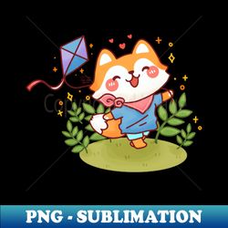Little Fox Playing Kite - Decorative Sublimation PNG File - Defying the Norms