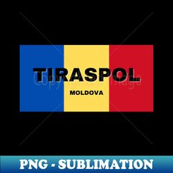 Tiraspol City in Moldovan Flag Colors - PNG Sublimation Digital Download - Bring Your Designs to Life