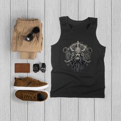 Unisex Norse Celtic Viking Tank Top Odin Mystical Vegvisir Tee Nordic Warrior Hero Top Gift Man Street Wear Clothing Str