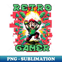 Retro Vintage Style Gaming in the Arcade - PNG Transparent Sublimation Design - Instantly Transform Your Sublimation Projects