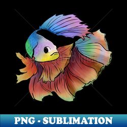 Rainbow Betta - High-Resolution PNG Sublimation File - Bring Your Designs to Life