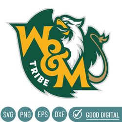 William and Mary Tribe Svg, Football Team Svg, Basketball, Collage, Game Day, Football, Instant Download