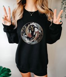 Ying Yang Koi Fish SweatShirt  Art Nouveau Shirt  Japanese Gift Japan Lover Top Street Wear Hoody Vintage Trendy Sweater