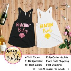 Beachin Bride Shirt, Beachin Babes Tank, Bachelorette Party Shirts, Beach Wedding, Bridal Party Shirts, Bachelorette Tan