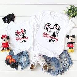 Birthday girl birthday boy Disney matching shirt, Mickey minnie shirts, Disneyworld shirt, Family matching shirts