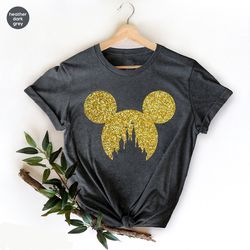 Disney family matching Shirts, Mickey shirt, Minnie Ear glitter Shirt, Glitter Rose Gold Minnie Shirt, Disney Shirt for