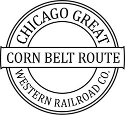 CHICAGO GREAT WESTERN RAILROAD EMBLEM VECTOR FILE Black white vector outline or line art file