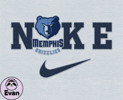Nike Memphis Grizzlies Svg, Stitch Nike Embroidery Effect, NBA Logo, Basketball Svg, NBA, Nike Nba Design 16