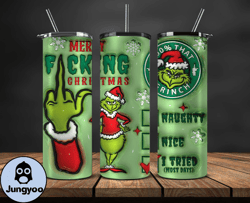 Grinchmas Christmas 3D Inflated Puffy Tumbler Wrap Png, Christmas 3D Tumbler Wrap, Grinchmas Tumbler PNG 78