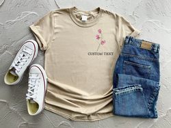 April Birth Flower Shirt, Custom Birth Month Gifts, Sweet Pea Shirt, Personalization Birthday Shirt, Gift For Mothers Da