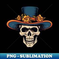 skull with hat - decorative sublimation png file - perfect for sublimation mastery