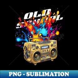 retro boombox hip hop - exclusive sublimation digital file - enhance your apparel with stunning detail