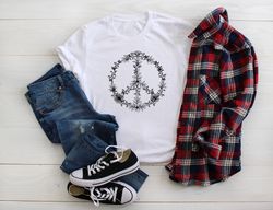 Peace Flower Shirt, Peace T-shirt, Peace Shirt, Peace Sign Shirt, Hippie Shirt , Peace Symbol, Peace Gifts, Peace Tee, P