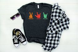 Peace Love Rock Shirt, Show Peace Shirt, Inspirational Tee, Love Shirt, Tops And Tees, Peace Tee, Love Tee, Gift For Fri