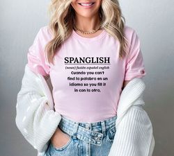 Spanglish Definition Shirt, Spanish Teacher Gift, Latina Lover Shirt, Mexican Shirt, Texas Shirt, Maestra Shirt, Puerto